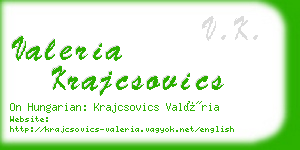 valeria krajcsovics business card